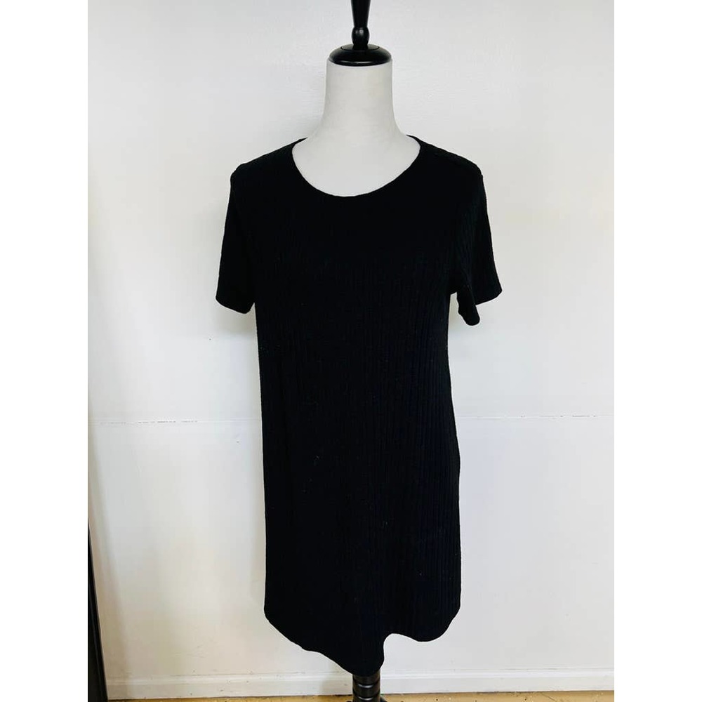 Abercrombie & Fitch Ribbed Black T-shirt Dress